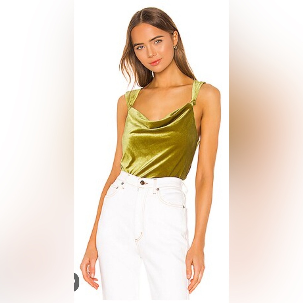 NWT Song of Style Sleeveless Cowl-neck Dress Top - “Golden Green” - Size L